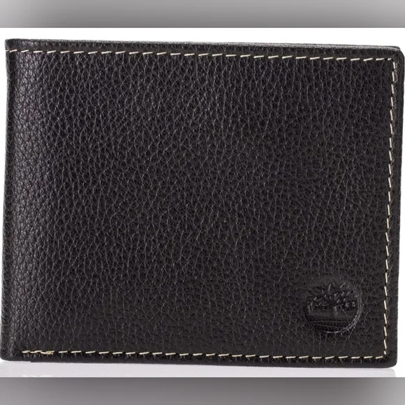Timberland Men's Black Leather Wallet With Attached Flip Pocket And RFID NEW! - Picture 6 of 8
